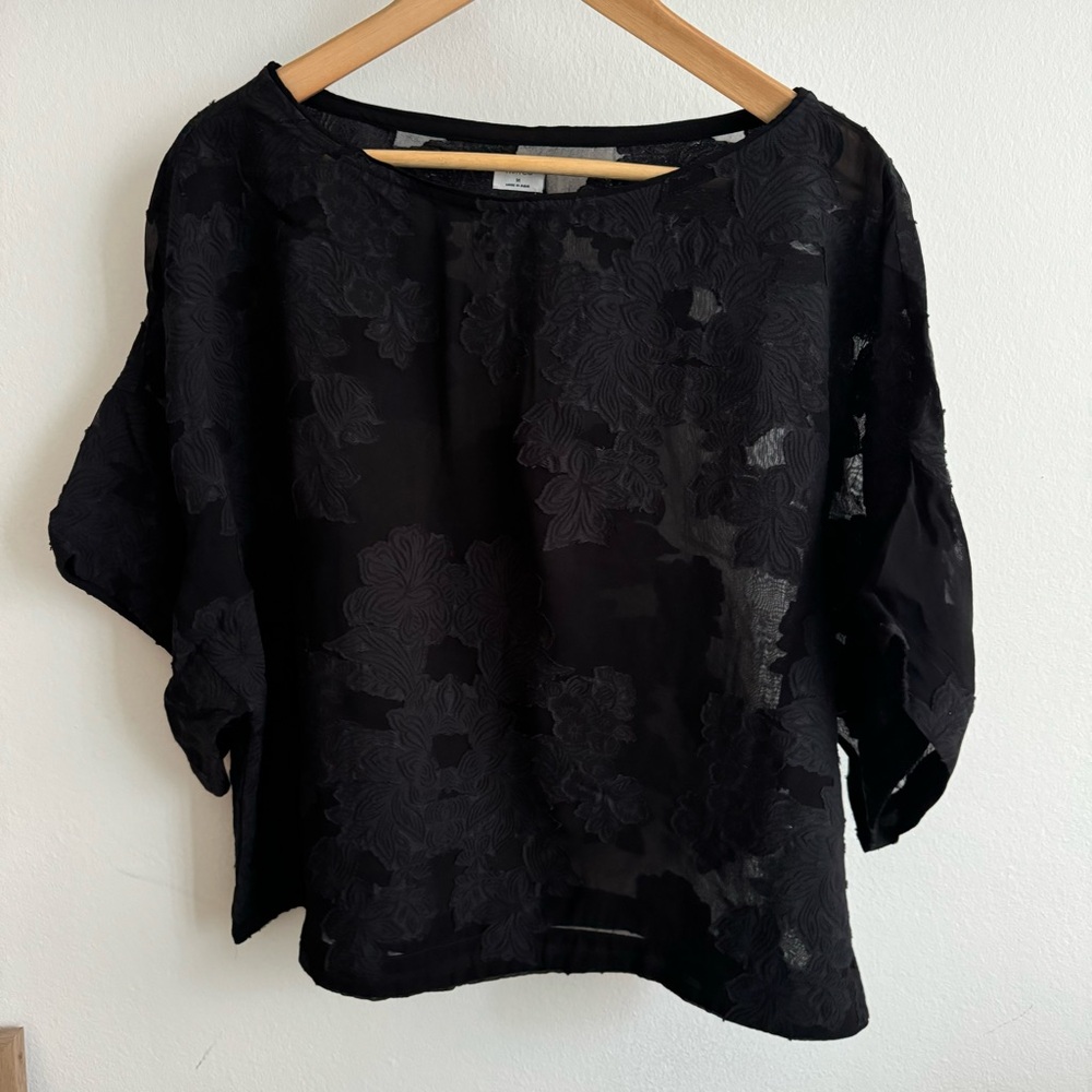 Wilfred sheer top with flower detail